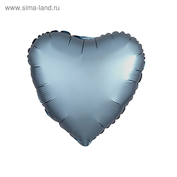 Шар фольгированный 18" «Сердце», сатин, голубой - Фото 1