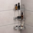 Полка угловая 3-х ярусная «Трапеция», 25×18×49 см, хром - Фото 1