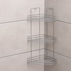 Полка угловая 3-х ярусная «Трапеция», 25×18×49 см, хром - Фото 2