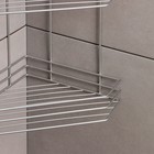 Полка угловая 3-х ярусная «Трапеция», 25×18×49 см, хром - Фото 4