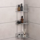 Полка угловая 3-ярусная «Трапеция», 25×18×62 см, хром - Фото 1