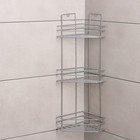 Полка угловая 3-ярусная «Трапеция», 25×18×62 см, хром - Фото 2