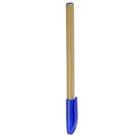 Ручка шариковая, 1.0 мм, стержень синий, корпус треугольный золотой - Фото 3