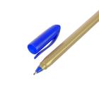 Ручка шариковая, 1.0 мм, стержень синий, корпус треугольный золотой - Фото 2