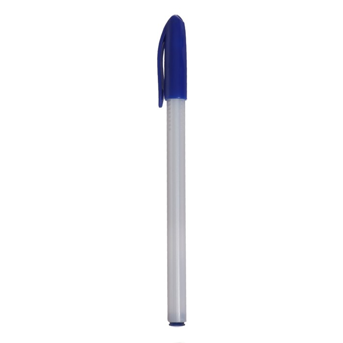 Ручка шариковая, 1.0 мм, стержень синий, корпус треугольный серебристый - Фото 1