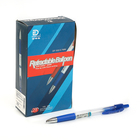 Ручка шариковая, автоматическая, 0.7 мм, корпус прозрачный, стержень синий, с резиновым держателем - Фото 2