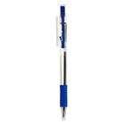 Ручка шариковая, автоматическая, 0.7 мм, корпус прозрачный, стержень синий, с резиновым держателем, масляная основа - фото 10306025