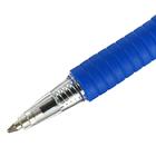 Ручка шариковая, автоматическая, 0.7 мм, корпус прозрачный, стержень синий, с резиновым держателем, масляная основа - Фото 2