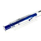 Ручка шариковая, автоматическая, 0.7 мм, корпус прозрачный, стержень синий, с резиновым держателем, масляная основа - Фото 3