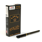 Ручка гелевая 0,5мм синяя, корпус черный с золотыми ромбиками с рифленым держателем - Фото 2