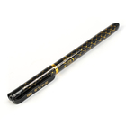 Ручка гелевая 0,5мм синяя, корпус черный с золотыми ромбиками с рифленым держателем - Фото 1