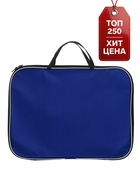 Папка с ручками текстильная А4, Calligrata «Офис», для бумаг, для офиса, нейлон 600D, двуцветный кант, 350×270×20 мм, синяя - Фото 1