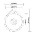 Мойка кухонная Accoona AB4539, врезная, круглая, толщина 0.6 мм, 450×390×165 мм, глянец - Фото 5