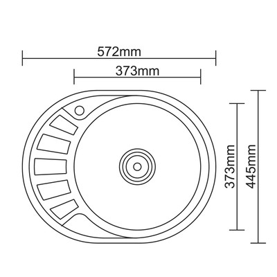 Мойка кухонная Accoona AB4557-R, врезная, правая, толщина 0.6 мм, 570×450×165 мм, глянец