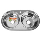 Мойка кухонная Accoona AB4479B, врезная, двойная, толщина 0.6 мм, 790×440×165 мм, глянец - Фото 1