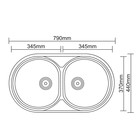 Мойка кухонная Accoona AB4479B, врезная, двойная, толщина 0.6 мм, 790х440х165 мм, глянец 3303717 - фото 915047