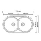 Мойка кухонная Accoona AB4479B, врезная, двойная, толщина 0.6 мм, 790×440×165 мм, глянец - Фото 6