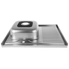 Мойка кухонная Accoona AC6080-L, накладная, левая, толщина 0.6 мм, 800×600×165 мм, декор - Фото 3