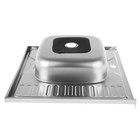 Мойка кухонная Accoona Ad=6060-R, накладная, правая, толщина 0.4 мм, 600×600×140 мм, матовая - Фото 3