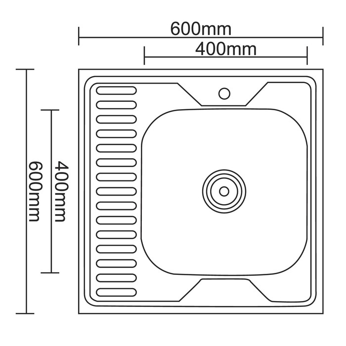 Раковина 600х600 на кухню