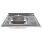 Мойка кухонная Accoona AD6060-4L, накладная, левая, толщина 0.4 мм, 600х600х140 мм, матовая - Фото 2