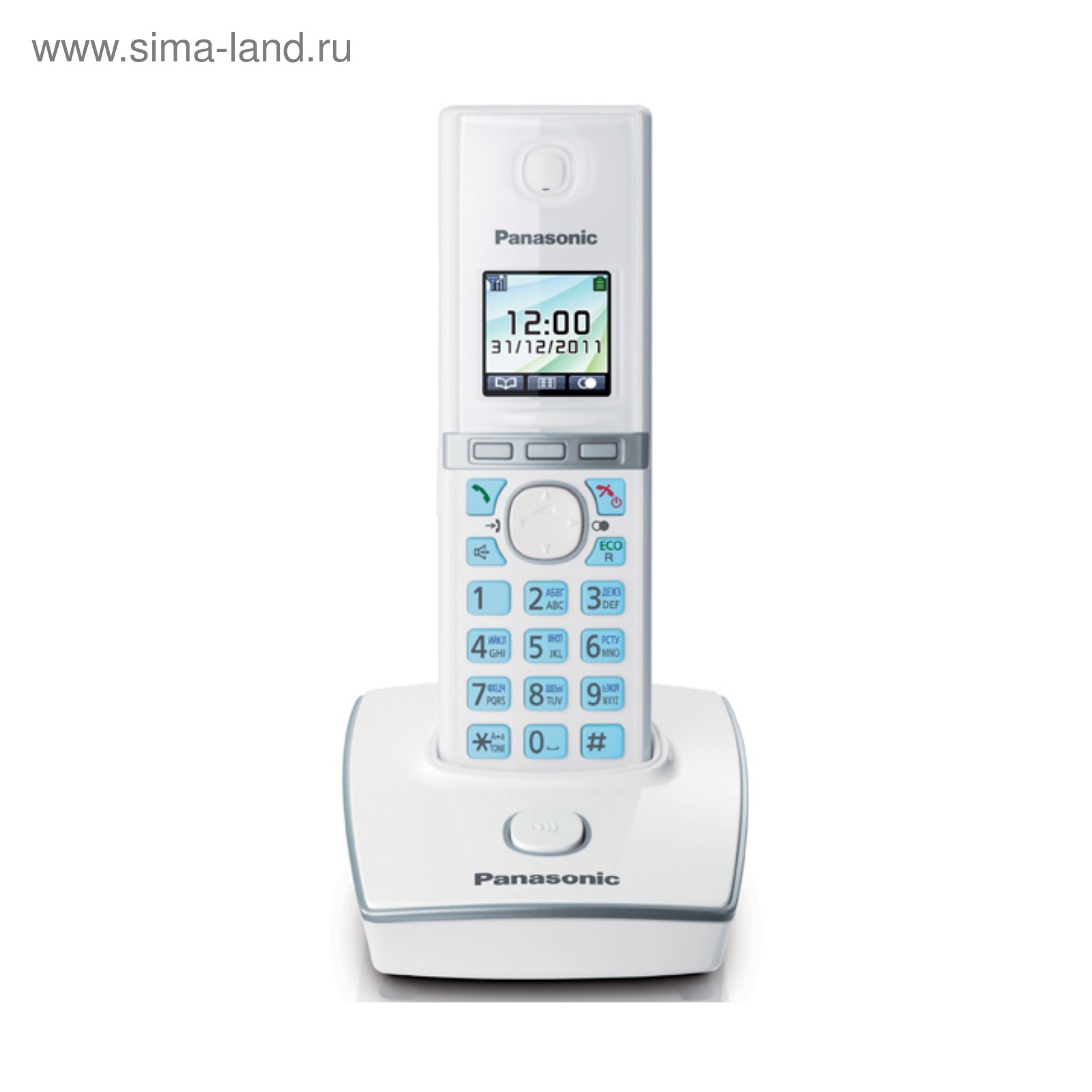 Телефон Panasonic KX-TG8051 RUW DECT АОН (3364655) - Купить по цене от 4  773.00 руб. | Интернет магазин SIMA-LAND.RU