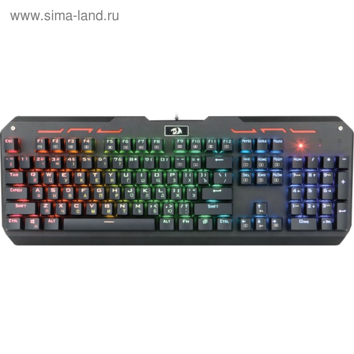 Клавиатура Redragon Varuna RU, игровая, проводная, механическая, 104 клавиши, USB, чёрная - Фото 1