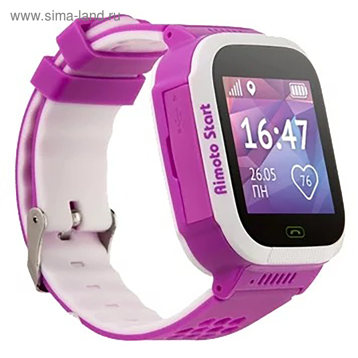 Смарт-часы Aimoto "Кнопка жизни" Start, детские, цветной дисплей 1.44", розовые - Фото 1