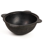 Казан чугунный, 4,5 л, плоское дно, алюминиевая крышка - Фото 2