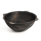 Казан Шафран, 16 л, плоское дно, алюминиевая крышка, чугун - Фото 2