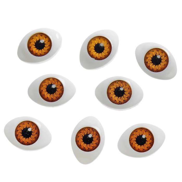 Глаза, набор из 8 шт., размер радужки — 12 мм, цвет карий - фото 1925886746