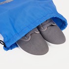 Мешок для обуви на шнурке, светоотражающая полоса, цвет голубой - Фото 4
