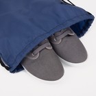 Мешок для обуви на шнурке, светоотражающая полоса, цвет синий - Фото 4