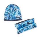 Комплект снуд + шапка, размер 40-45 см, цвет синий КУД-92/4 - Фото 1