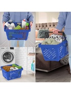 Корзина покупательская пластиковая, 20 л, 2 пластиковые ручки, синяя - Фото 4