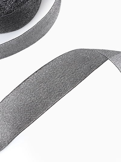 Лента парчовая, 40 мм, 23±1 м, чёрная №029