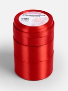 Атласная лента, набор 5 шт., 6/10/20/40/50 мм, 23±1 м, красная №26 - Фото 5