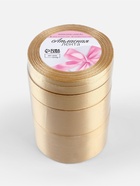 Атласная лента, набор 5 шт., 6/10/20/40/50 мм, 23±1 м, бежевая №105 - Фото 4