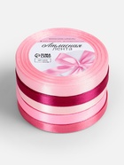 Атласная лента, набор 5 шт., 10 мм, 23±1 м, розовая - Фото 6