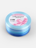 Атласная лента, набор 5 шт., 6 мм, 23±1 м, синяя, голубая - Фото 4