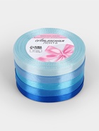 Атласная лента, набор 5 шт., 10 мм, 23±1 м, синяя, голубая - Фото 4