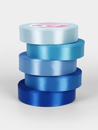 Атласная лента, набор 5 шт., 20 мм, 23±1 м, синяя, голубая - Фото 2