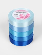 Атласная лента, набор 5 шт., 20 мм, 23±1 м, синяя, голубая - Фото 5