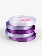 Атласная лента, набор 5 шт., 10 мм, 23±1 м, фиолетовая, сиреневая - Фото 2