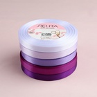 Набор атласных лент, 5 шт, размер 1 ленты: 10 мм × 23 ± 1 м, цвет фиолетовый спектр - Фото 3