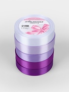 Атласная лента, набор 5 шт., 20 мм, 23±1 м, фиолетовая, сиреневая - Фото 5