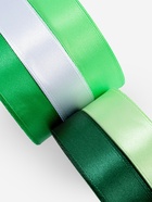Атласная лента, набор 5 шт., 20 мм, 23±1 м, белая, зелёная - Фото 3