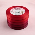 Набор атласных лент, 5 шт, размер 1 ленты: 10 мм × 23 ± 1 м, цвет красный спектр - фото 9352309