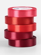 Атласная лента, набор 5 шт., 20 мм, 23±1 м, красная, бордовая - Фото 2
