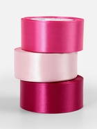 Атласная лента, набор 3 шт., 40 мм, 23±1 м, розовая - Фото 2